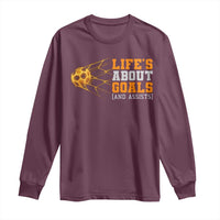Funny Soccer Long Sleeve Shirt Life Is About Goals And Assists Youth Soccer - Wonder Print Shop