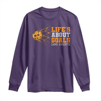 Funny Soccer Long Sleeve Shirt Life Is About Goals And Assists Youth Soccer - Wonder Print Shop