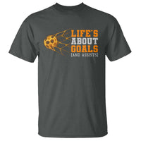 Funny Soccer T Shirt Life Is About Goals And Assists Youth Soccer - Wonder Print Shop