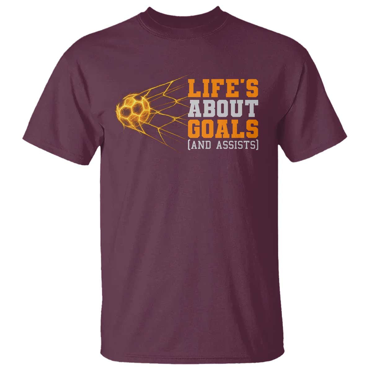 Funny Soccer T Shirt Life Is About Goals And Assists Youth Soccer - Wonder Print Shop