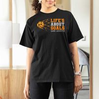 Funny Soccer T Shirt For Women Life Is About Goals And Assists Youth Soccer - Wonder Print Shop