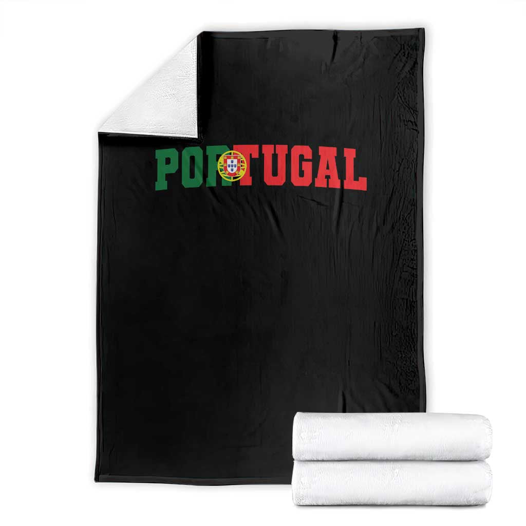 Vintage Portugal Throw Blanket Classic Portuguese Flag Retro Varsity Futebol - Wonder Print Shop
