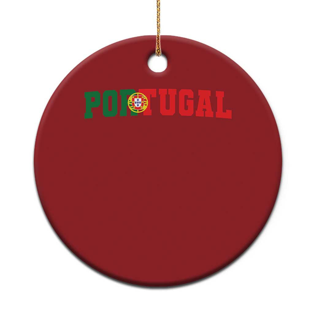 Vintage Portugal Christmas Ornament Classic Portuguese Flag Retro Varsity Futebol - Wonder Print Shop