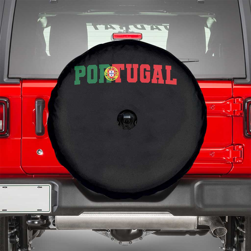 Vintage Portugal Spare Tire Cover Classic Portuguese Flag Retro Varsity Futebol - Wonder Print Shop