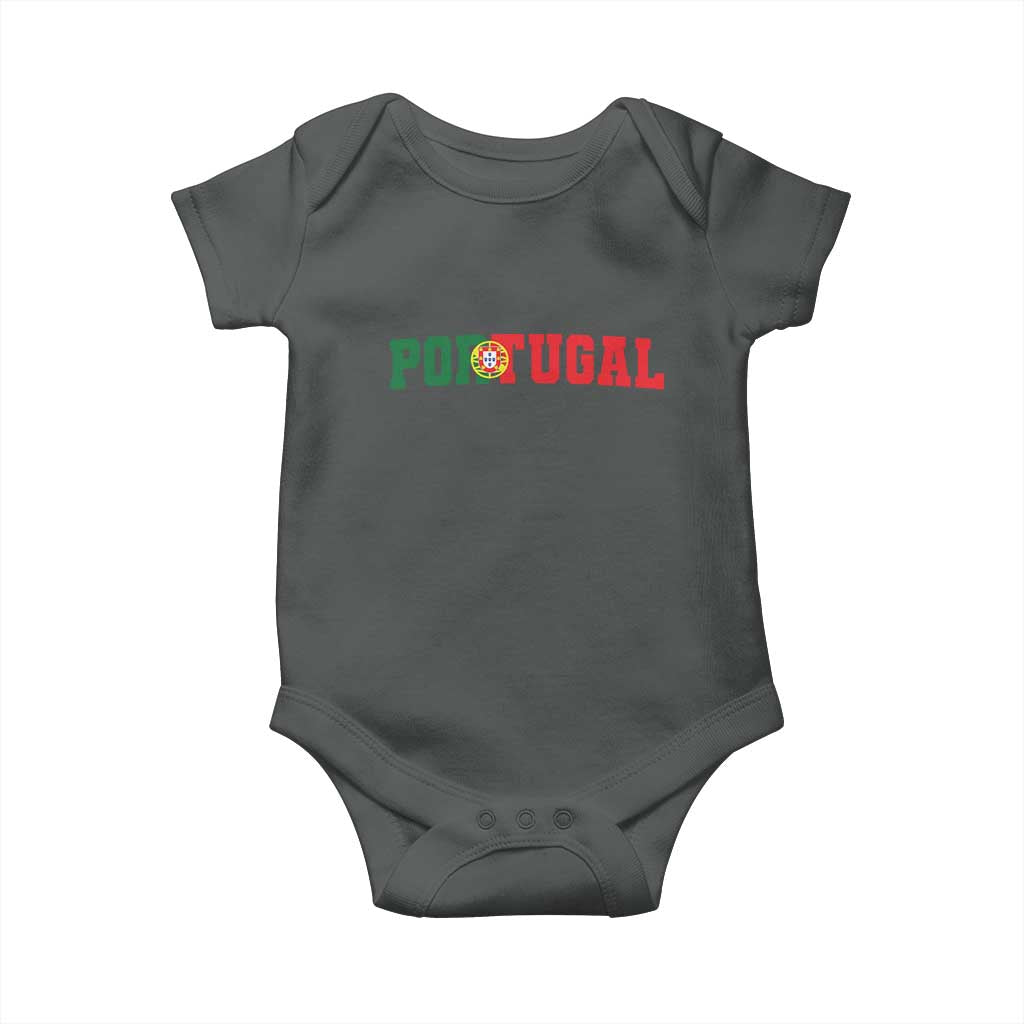 Vintage Portugal Baby Onesie Classic Portuguese Flag Retro Varsity Futebol - Wonder Print Shop