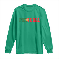 Vintage Portugal Long Sleeve Shirt Classic Portuguese Flag Retro Varsity Futebol - Wonder Print Shop