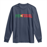 Vintage Portugal Long Sleeve Shirt Classic Portuguese Flag Retro Varsity Futebol - Wonder Print Shop