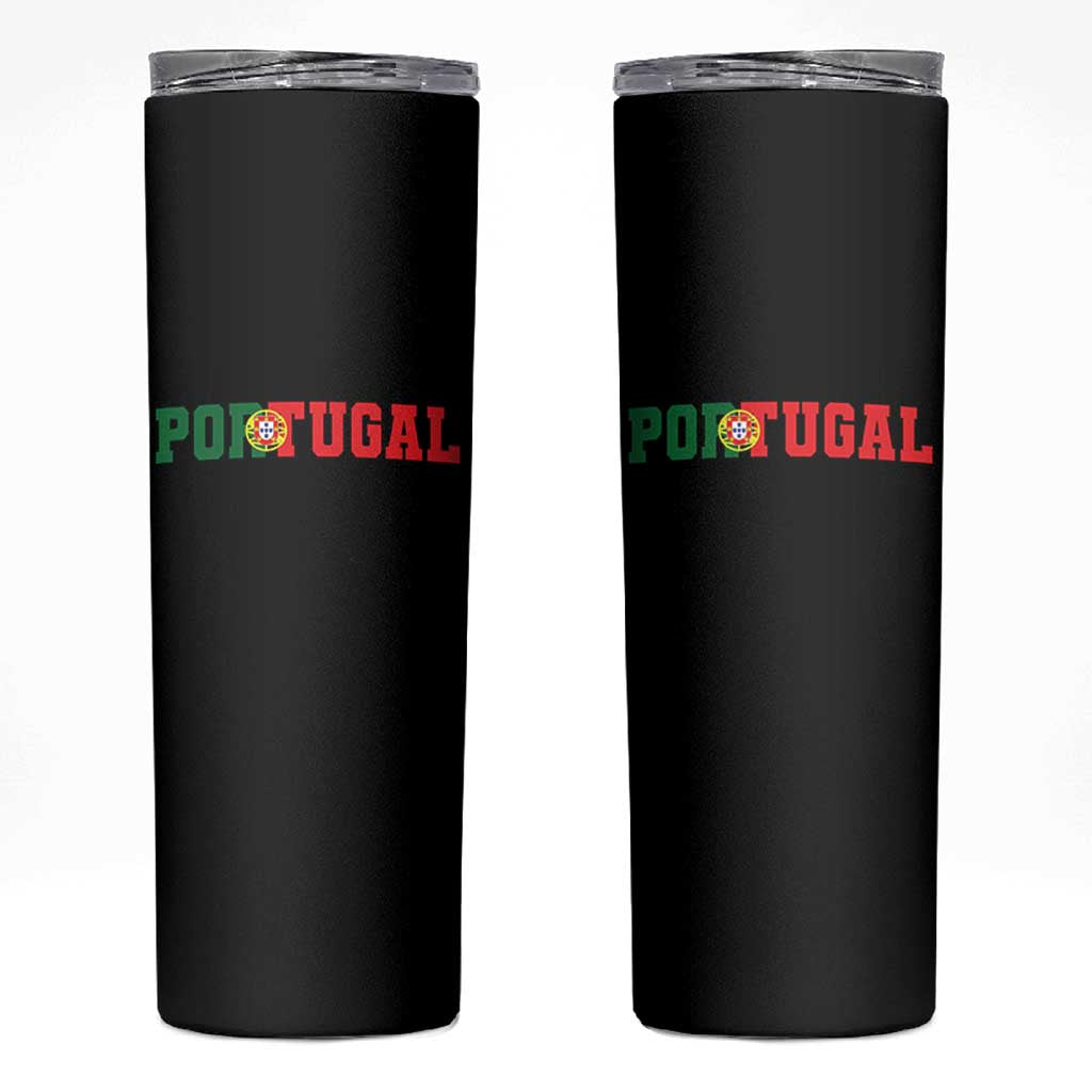 Vintage Portugal Skinny Tumbler Classic Portuguese Flag Retro Varsity Futebol - Wonder Print Shop