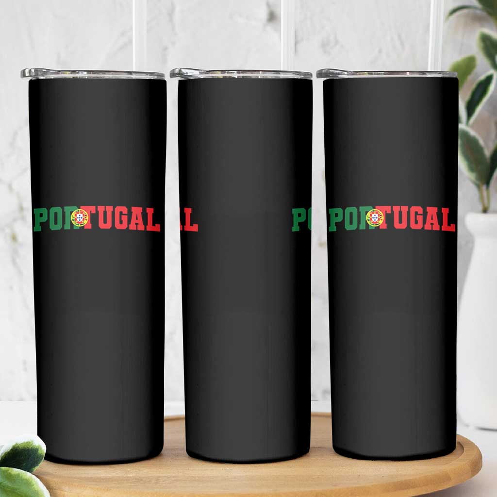 Vintage Portugal Skinny Tumbler Classic Portuguese Flag Retro Varsity Futebol - Wonder Print Shop