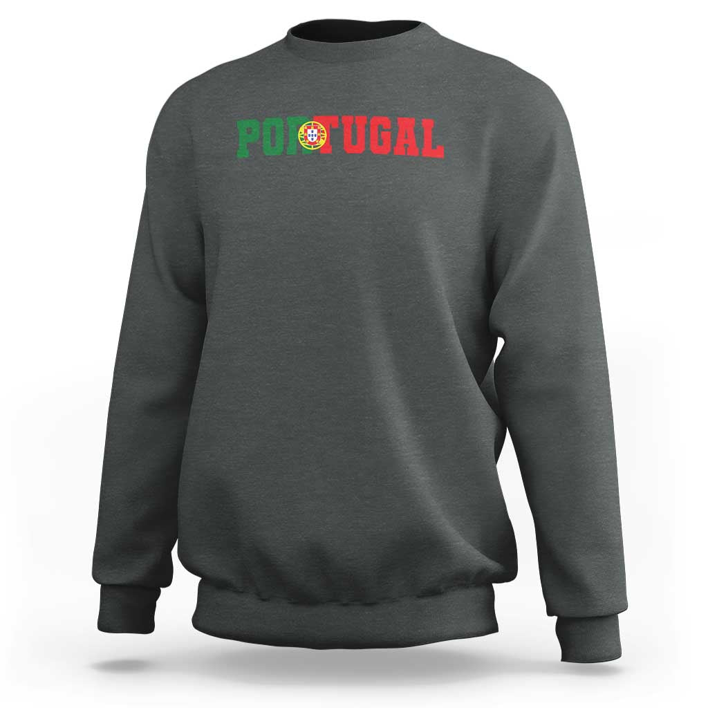 Vintage Portugal Sweatshirt Classic Portuguese Flag Retro Varsity Futebol - Wonder Print Shop