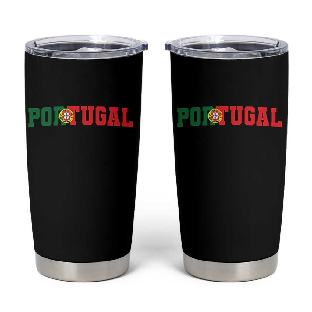 Vintage Portugal Tumbler Cup Classic Portuguese Flag Retro Varsity Futebol - Wonder Print Shop