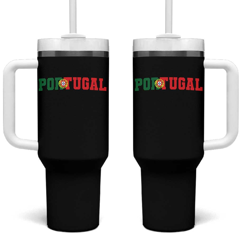 Vintage Portugal Tumbler With Handle Classic Portuguese Flag Retro Varsity Futebol - Wonder Print Shop