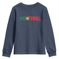 Vintage Portugal Youth Sweatshirt Classic Portuguese Flag Retro Varsity Futebol - Wonder Print Shop