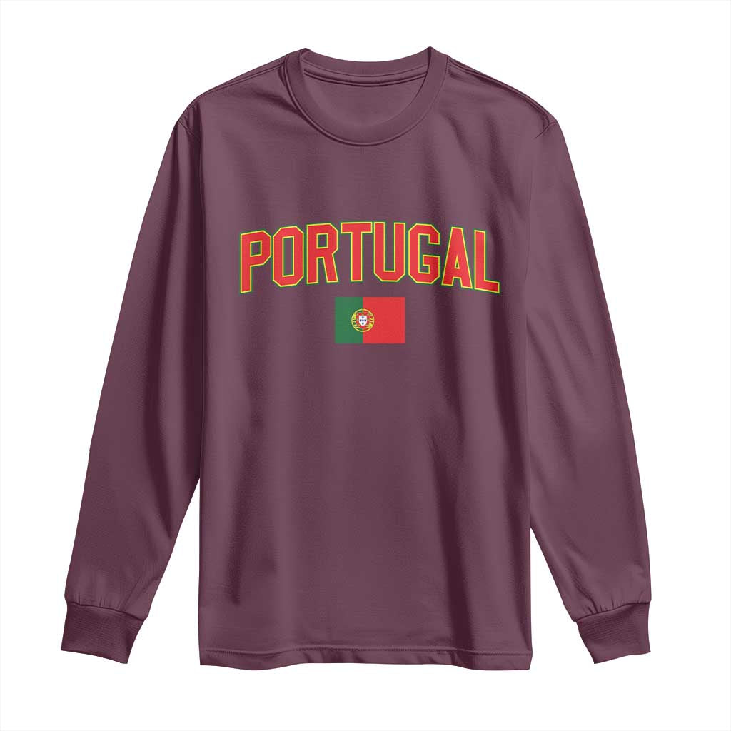 Portugal Long Sleeve Shirt Portuguese Flag Futebol Fan - Wonder Print Shop