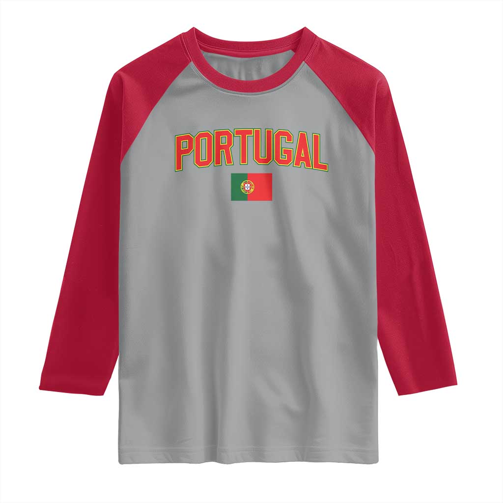Portugal Raglan Shirt Portuguese Flag Futebol Fan - Wonder Print Shop
