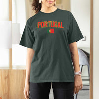 Portugal T Shirt For Women Portuguese Flag Futebol Fan - Wonder Print Shop
