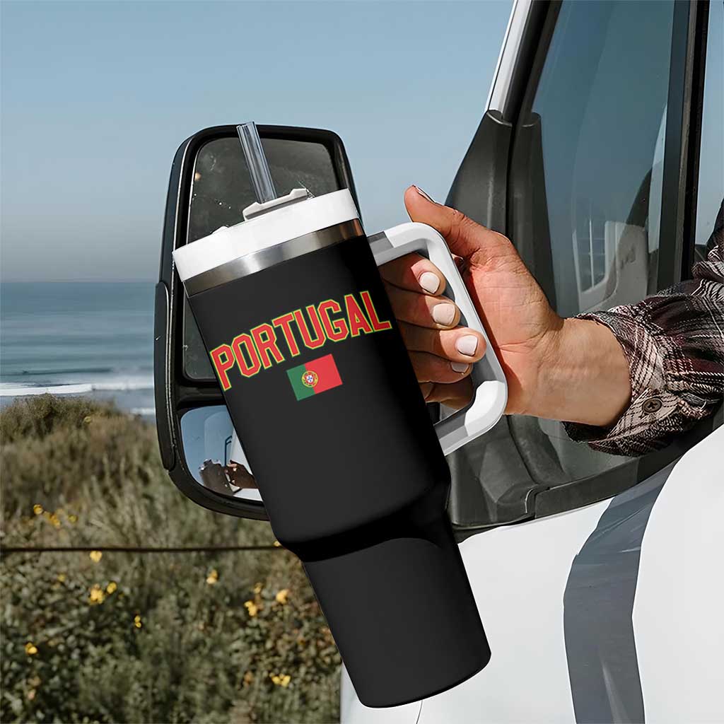 Portugal Tumbler With Handle Portuguese Flag Futebol Fan - Wonder Print Shop
