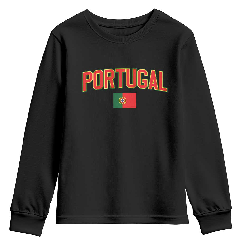 Portugal Youth Sweatshirt Portuguese Flag Futebol Fan - Wonder Print Shop