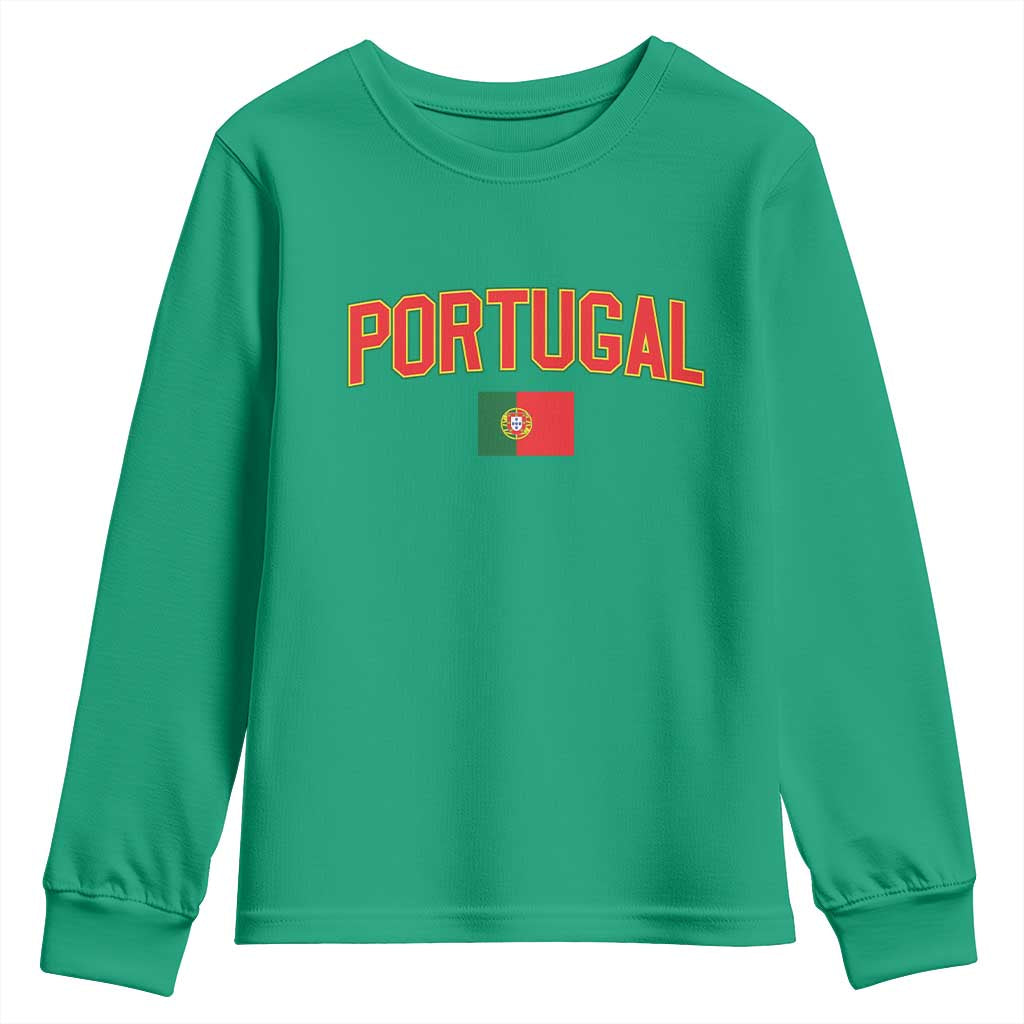 Portugal Youth Sweatshirt Portuguese Flag Futebol Fan - Wonder Print Shop