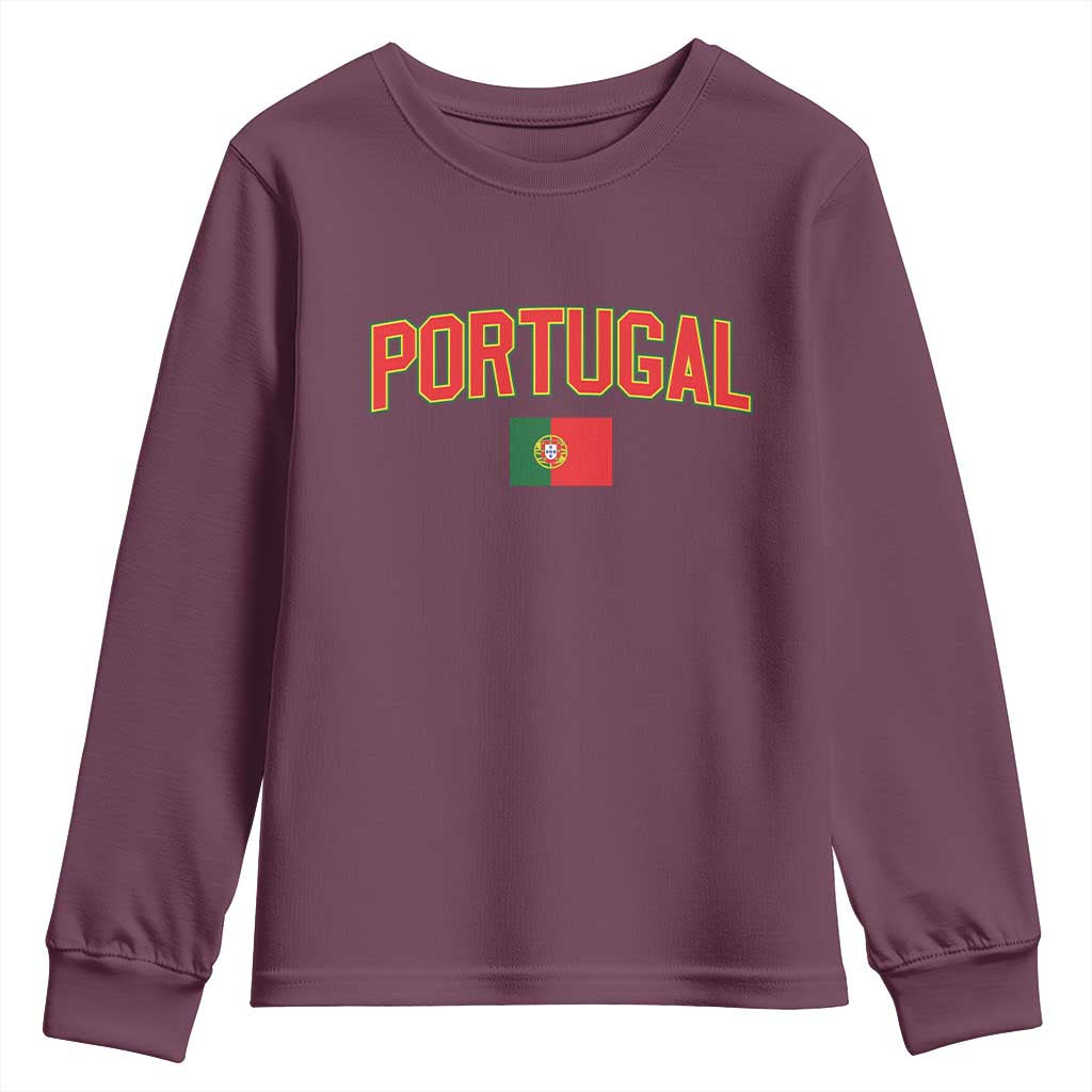 Portugal Youth Sweatshirt Portuguese Flag Futebol Fan - Wonder Print Shop