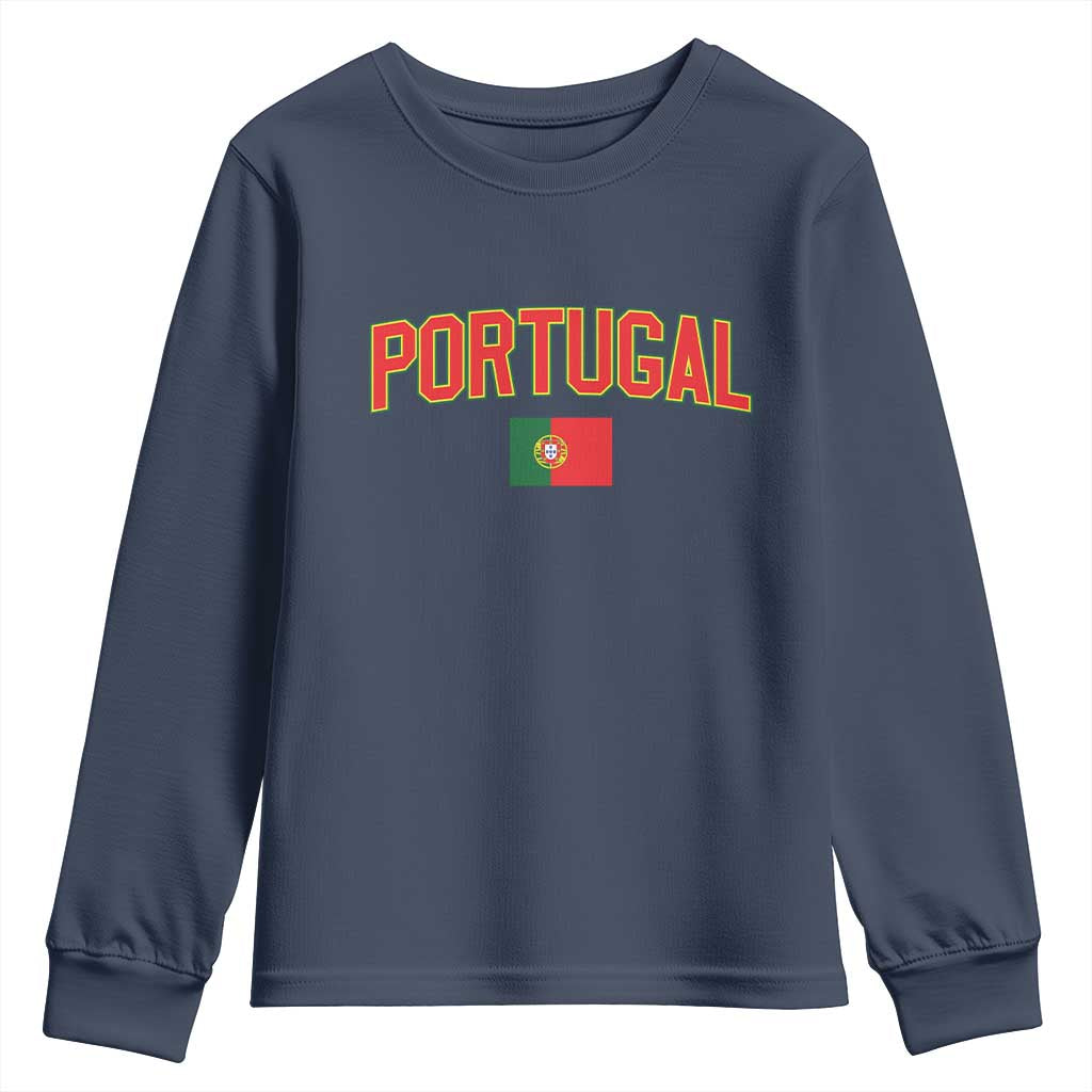 Portugal Youth Sweatshirt Portuguese Flag Futebol Fan - Wonder Print Shop