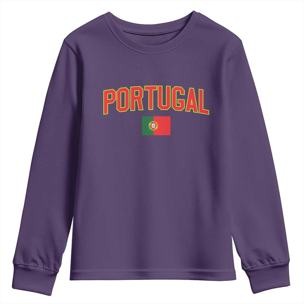 Portugal Youth Sweatshirt Portuguese Flag Futebol Fan - Wonder Print Shop