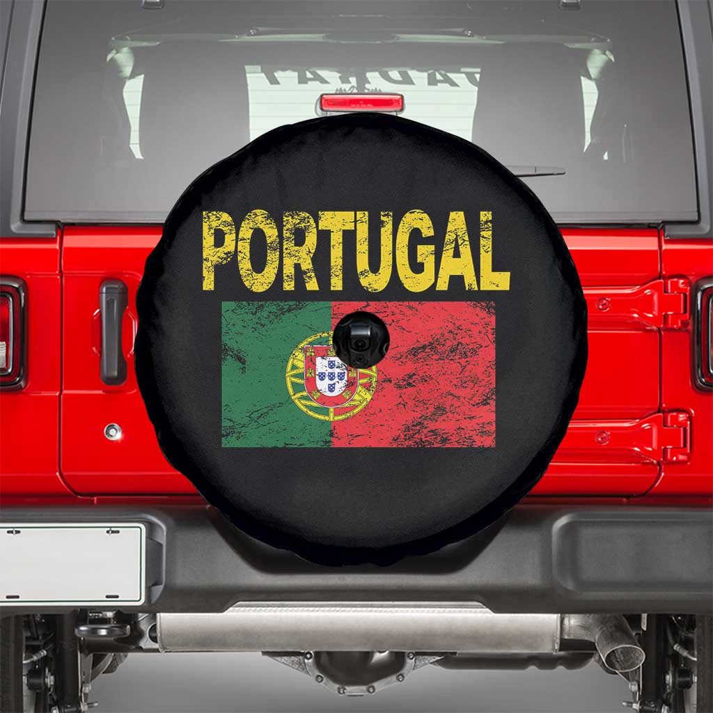 Portugal Flag Spare Tire Cover Retro Vintage Portuguese Flags Futebol - Wonder Print Shop
