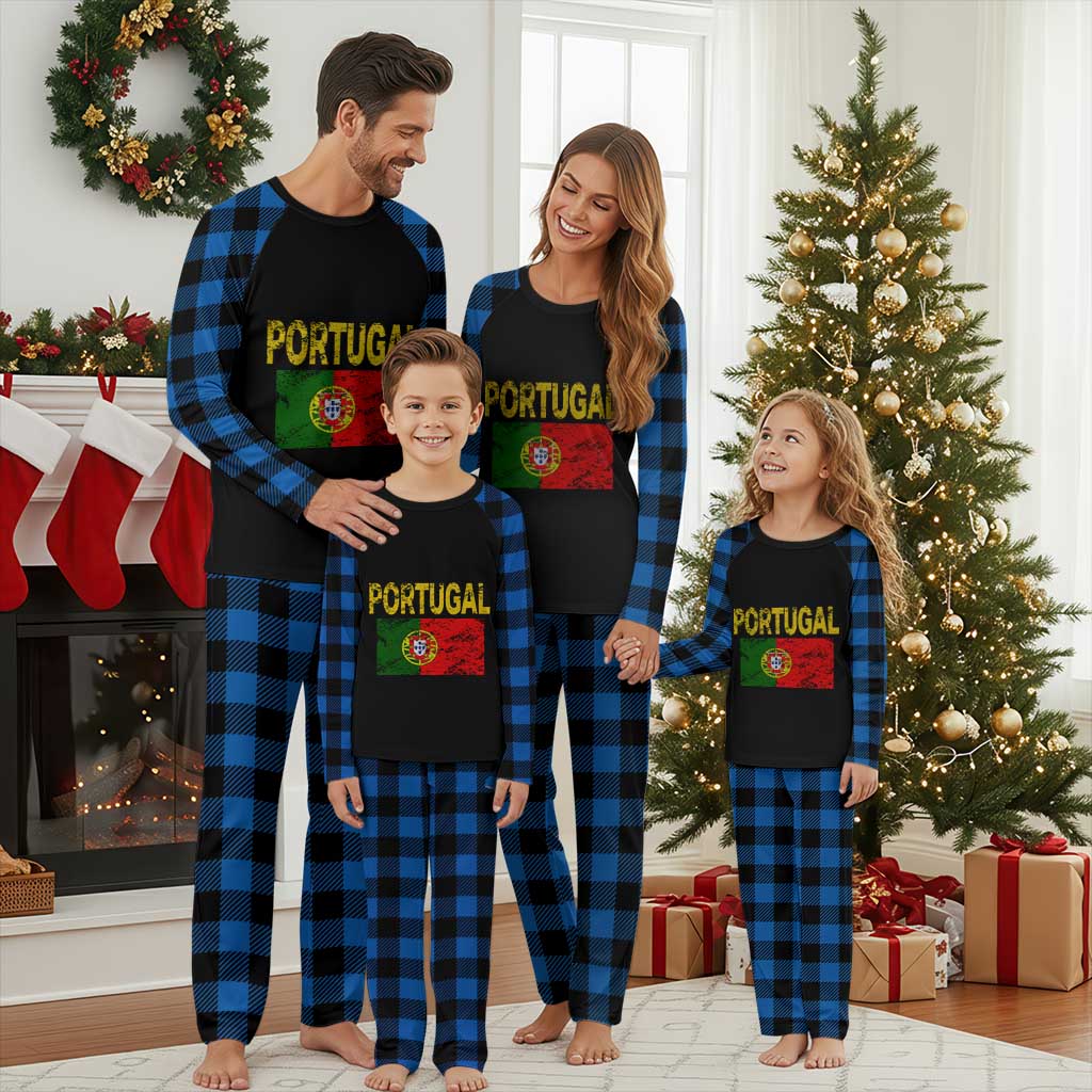 Portugal Flag Plaid Pajama Set Retro Vintage Portuguese Flags Futebol - Wonder Print Shop