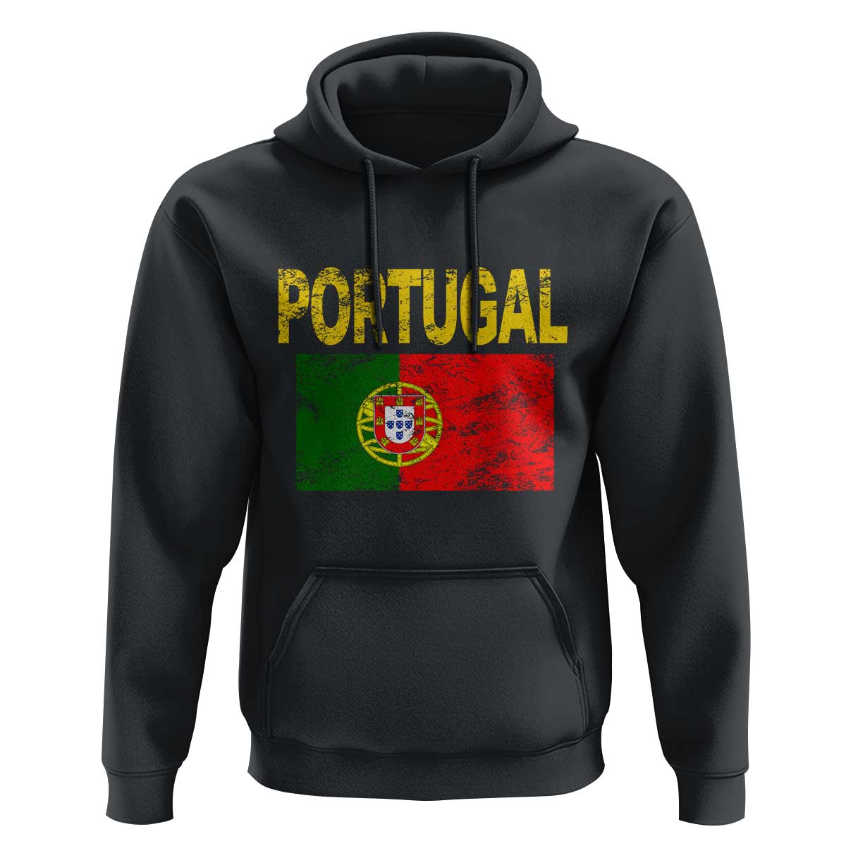 Portugal Flag Hoodie Retro Vintage Portuguese Flags Futebol - Wonder Print Shop