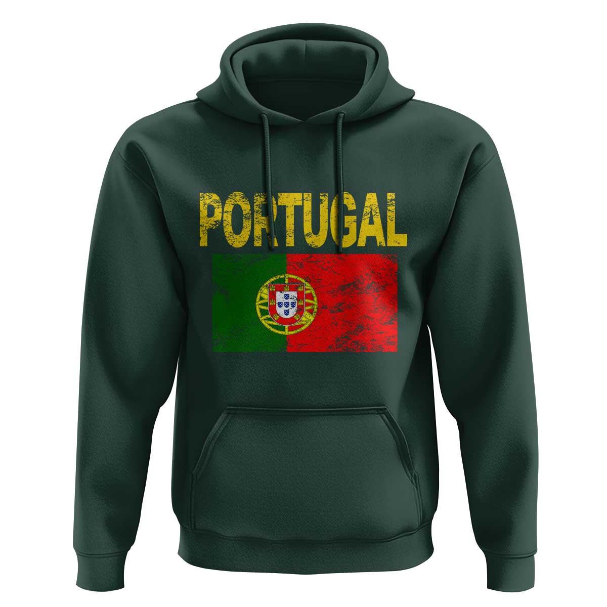 Portugal Flag Hoodie Retro Vintage Portuguese Flags Futebol - Wonder Print Shop