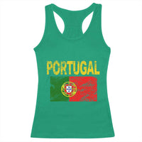 Portugal Flag Racerback Tank Top Retro Vintage Portuguese Flags Futebol - Wonder Print Shop