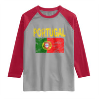 Portugal Flag Raglan Shirt Retro Vintage Portuguese Flags Futebol - Wonder Print Shop