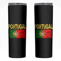 Portugal Flag Skinny Tumbler Retro Vintage Portuguese Flags Futebol - Wonder Print Shop