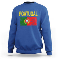 Portugal Flag Sweatshirt Retro Vintage Portuguese Flags Futebol - Wonder Print Shop