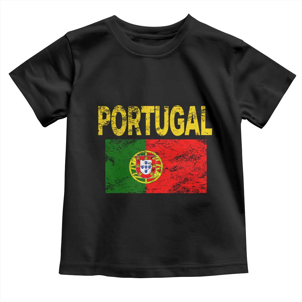 Portugal Flag Toddler T Shirt Retro Vintage Portuguese Flags Futebol - Wonder Print Shop
