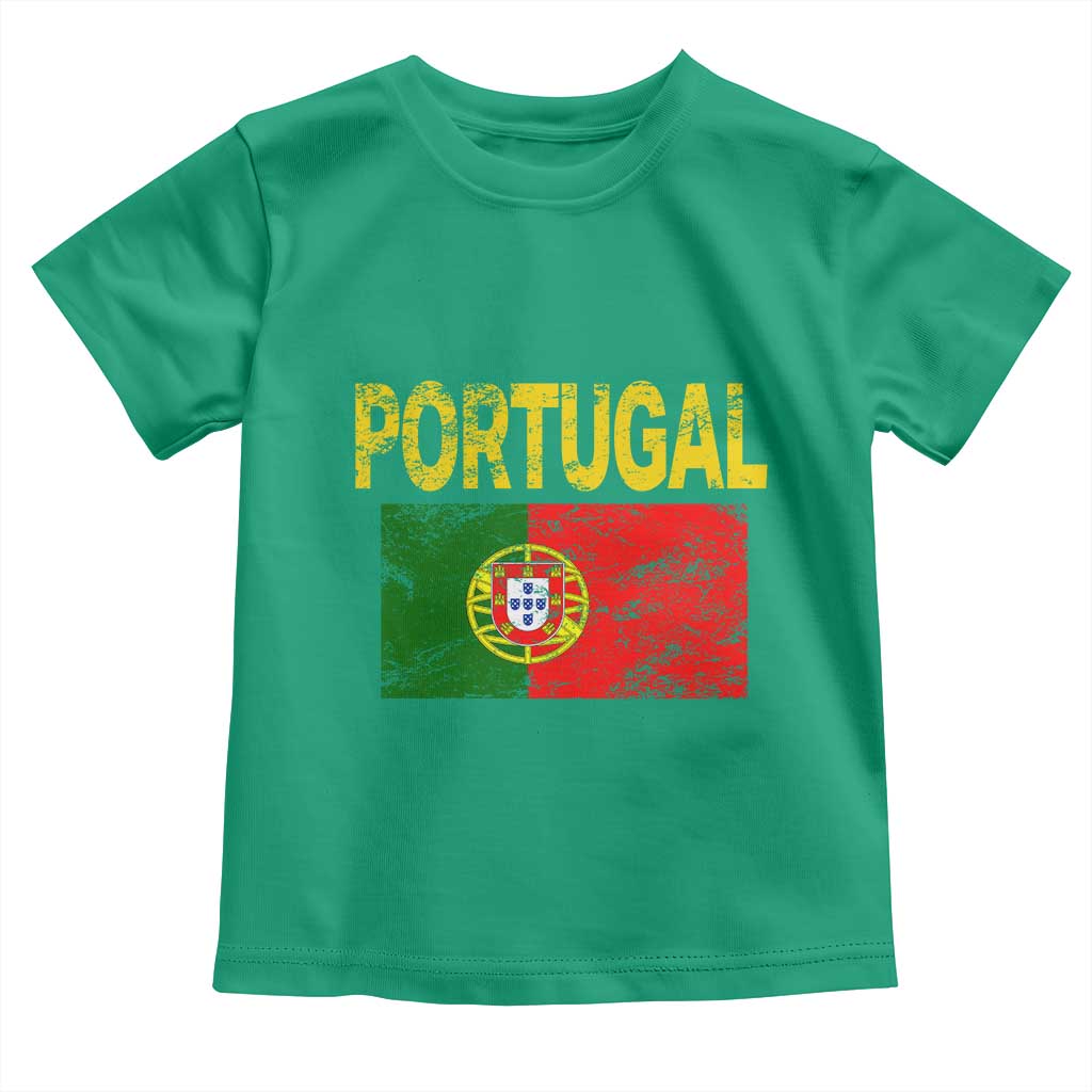 Portugal Flag Toddler T Shirt Retro Vintage Portuguese Flags Futebol - Wonder Print Shop