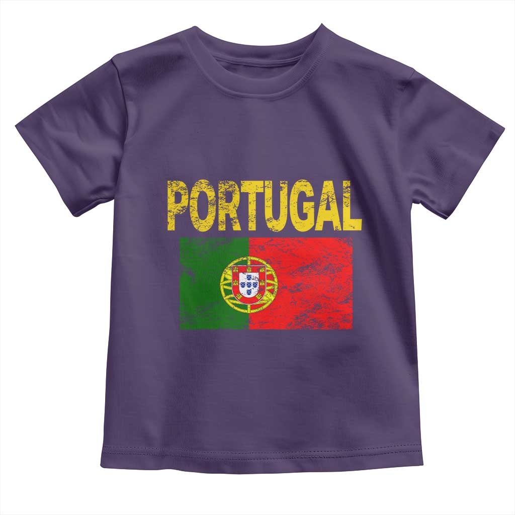Portugal Flag Toddler T Shirt Retro Vintage Portuguese Flags Futebol - Wonder Print Shop