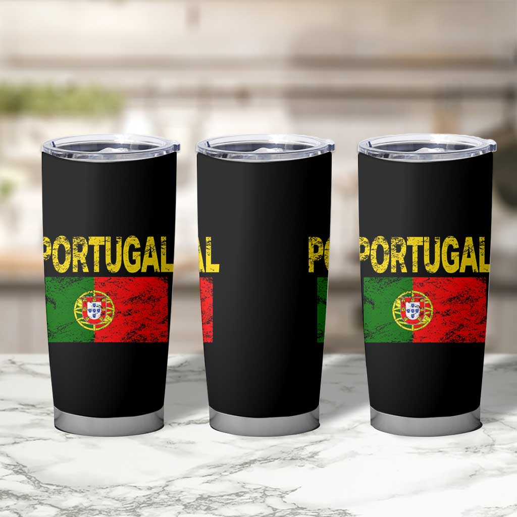 Portugal Flag Tumbler Cup Retro Vintage Portuguese Flags Futebol - Wonder Print Shop