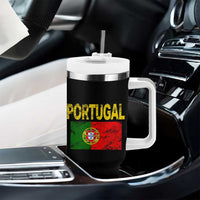Portugal Flag Tumbler With Handle Retro Vintage Portuguese Flags Futebol - Wonder Print Shop