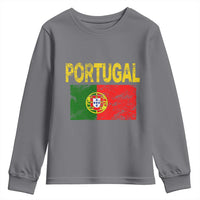 Portugal Flag Youth Sweatshirt Retro Vintage Portuguese Flags Futebol - Wonder Print Shop