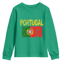 Portugal Flag Youth Sweatshirt Retro Vintage Portuguese Flags Futebol - Wonder Print Shop