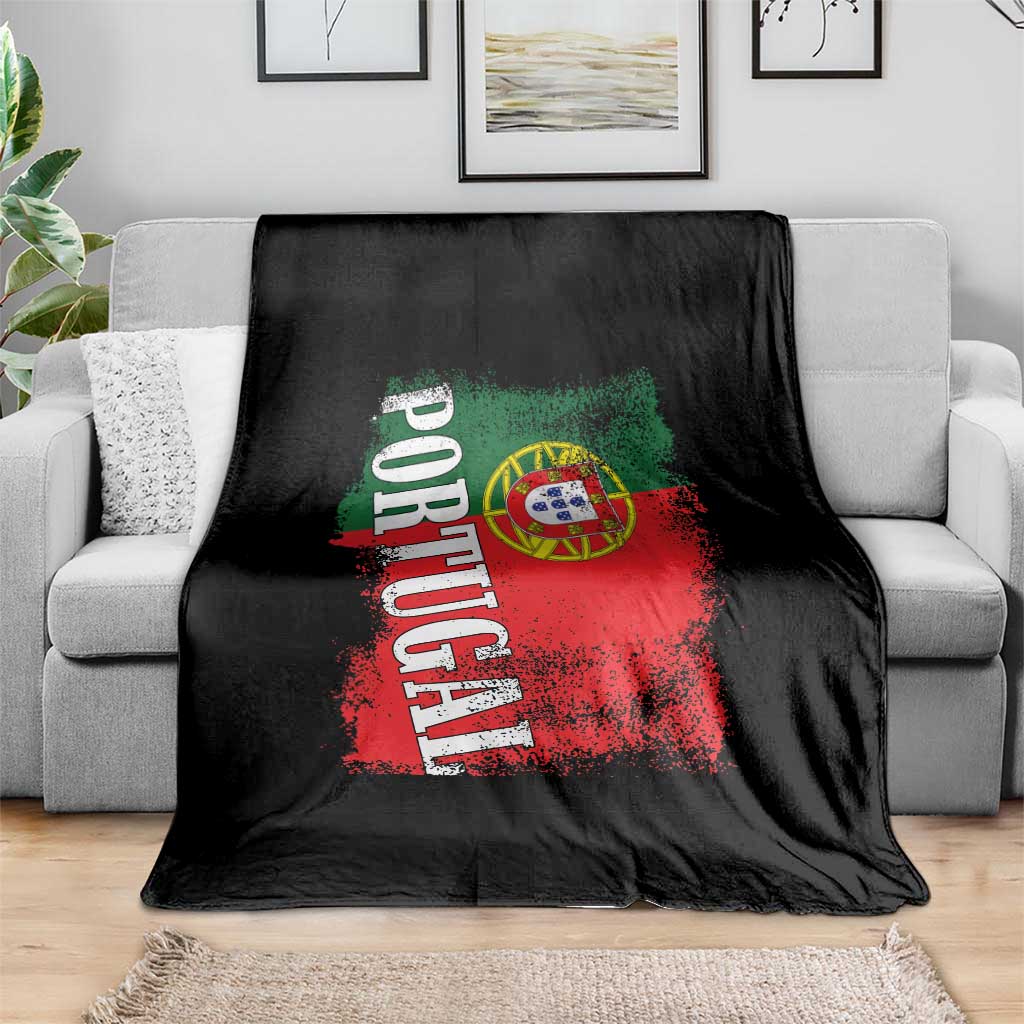 Portugal Flag Throw Blanket Retro Vintage Futebol Portuguese Flags - Wonder Print Shop
