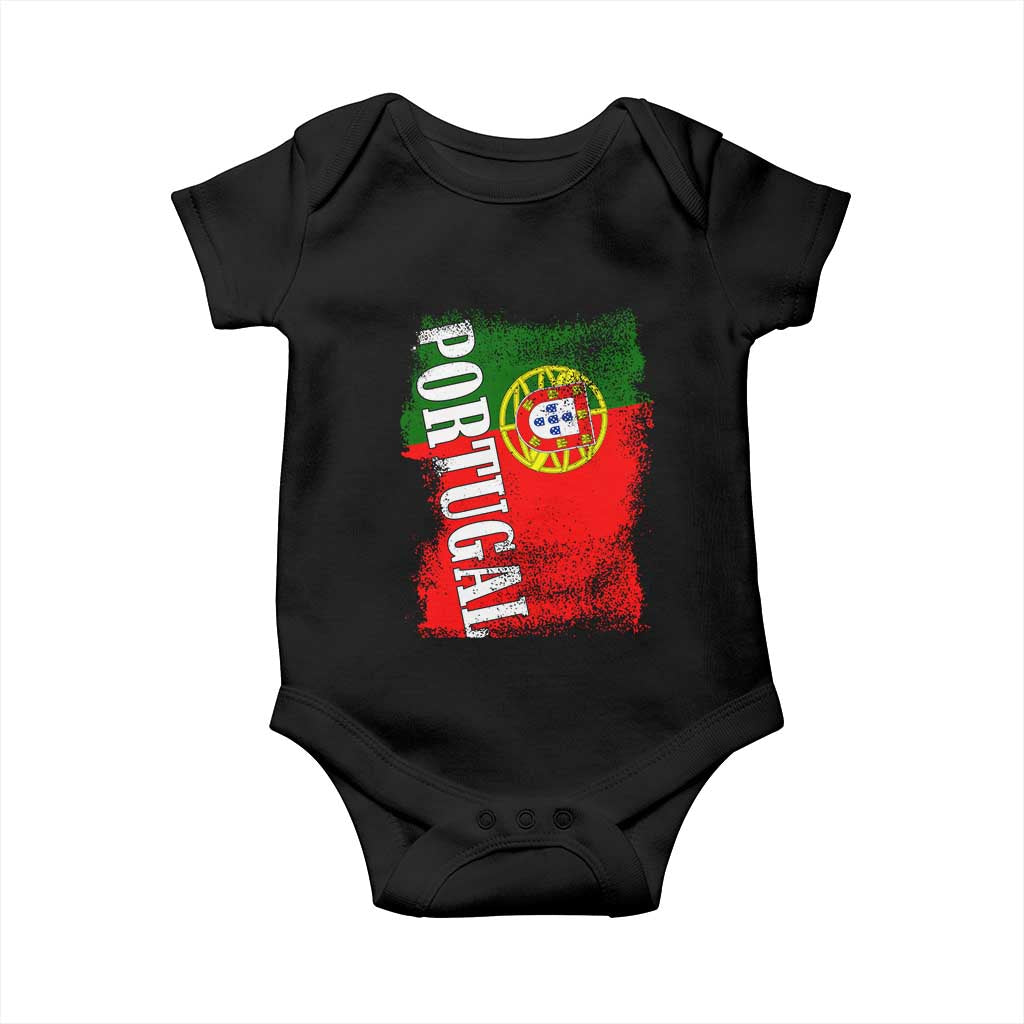 Portugal Flag Baby Onesie Retro Vintage Futebol Portuguese Flags - Wonder Print Shop