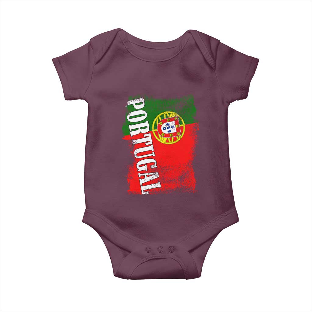 Portugal Flag Baby Onesie Retro Vintage Futebol Portuguese Flags - Wonder Print Shop