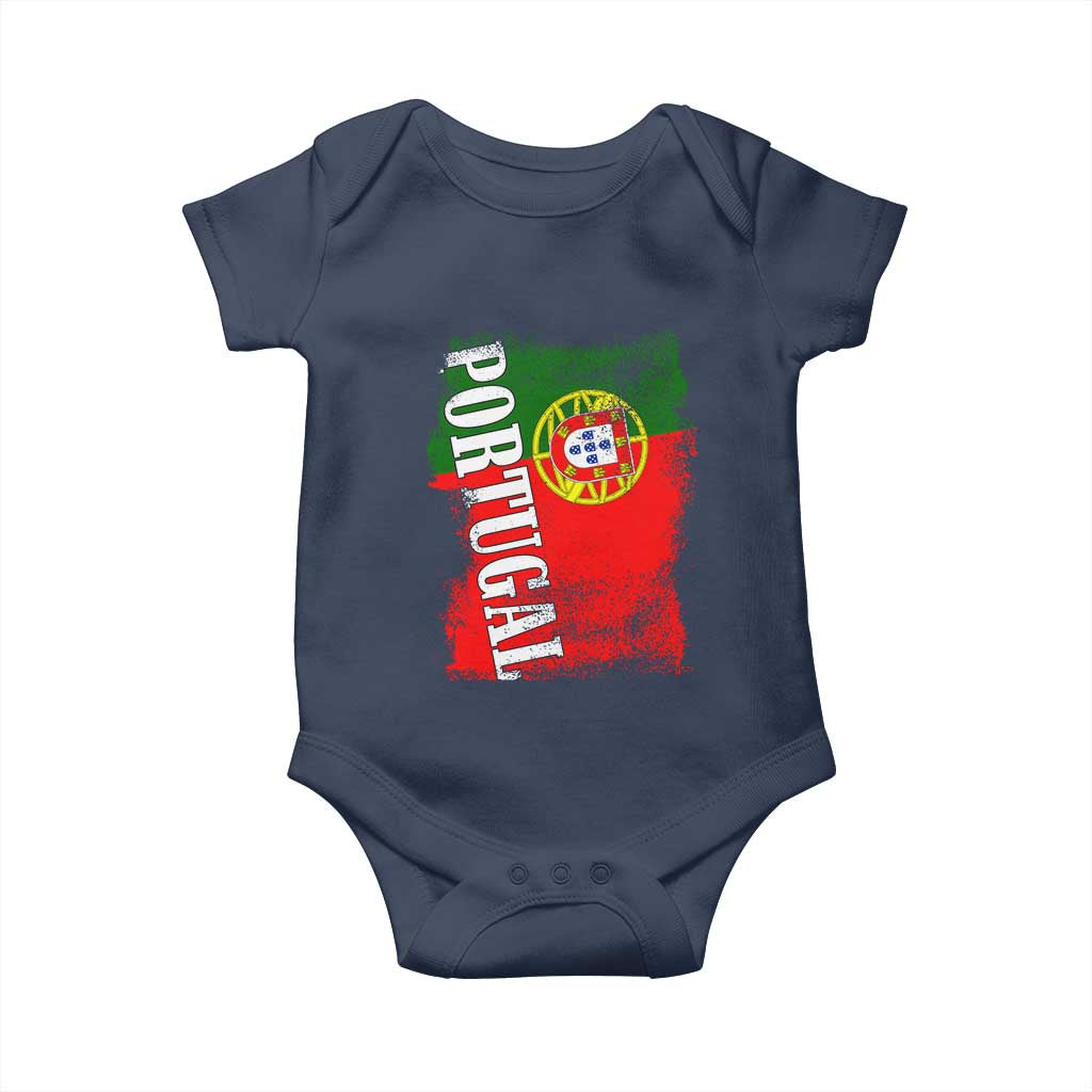 Portugal Flag Baby Onesie Retro Vintage Futebol Portuguese Flags - Wonder Print Shop