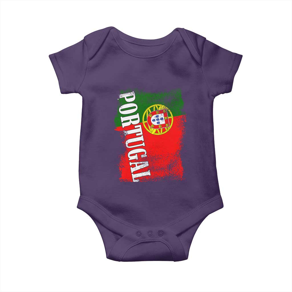 Portugal Flag Baby Onesie Retro Vintage Futebol Portuguese Flags - Wonder Print Shop