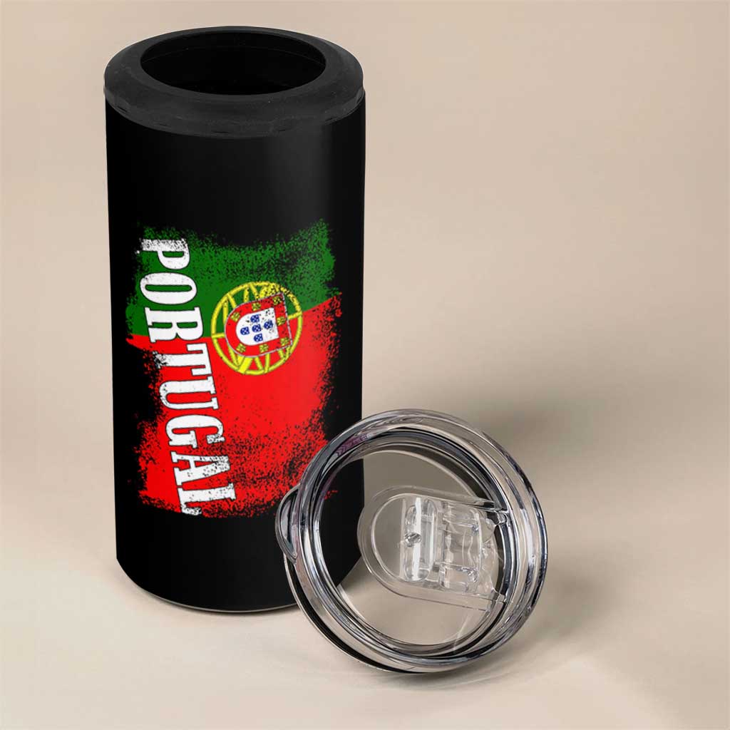 Portugal Flag 4 in 1 Can Cooler Tumbler Retro Vintage Futebol Portuguese Flags - Wonder Print Shop