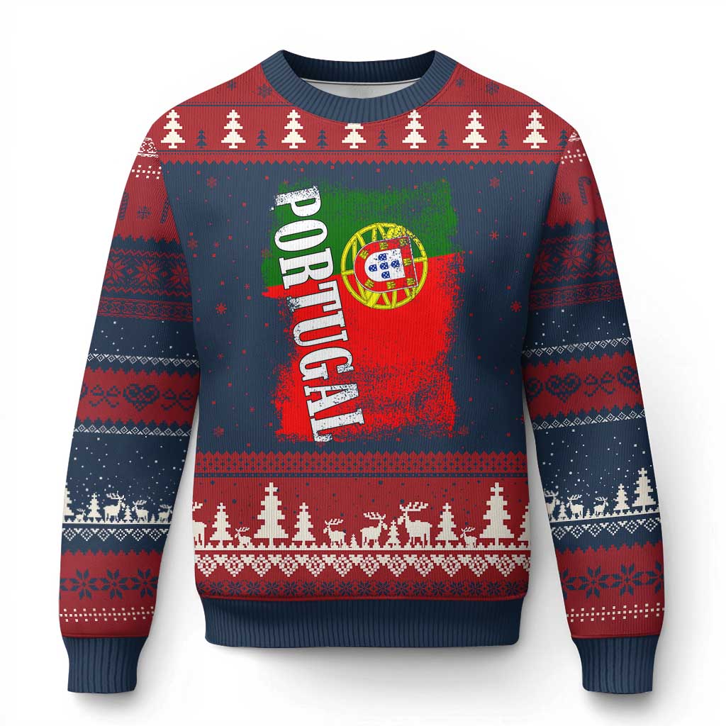Portugal Flag Ugly Christmas Sweater Retro Vintage Futebol Portuguese Flags - Wonder Print Shop