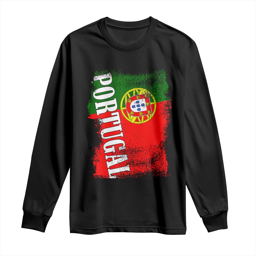 Portugal Flag Long Sleeve Shirt Retro Vintage Futebol Portuguese Flags - Wonder Print Shop