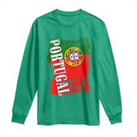 Portugal Flag Long Sleeve Shirt Retro Vintage Futebol Portuguese Flags - Wonder Print Shop